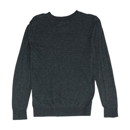 Gray Solid Pullover Sweater