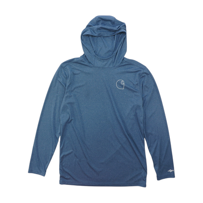 Blue Solid Hoodie Pullover