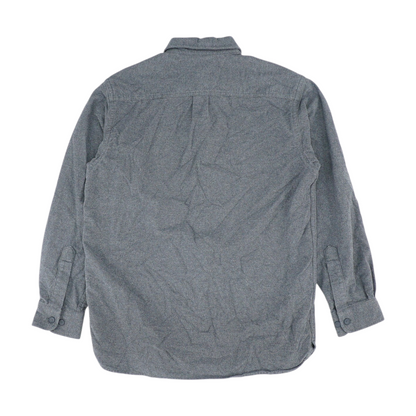 Gray Solid Flannel Button Down