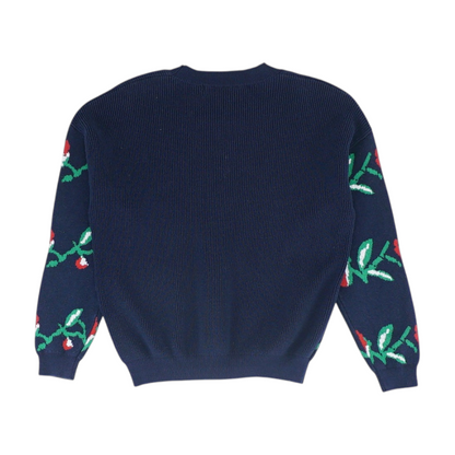 Navy Print Pullover Sweater