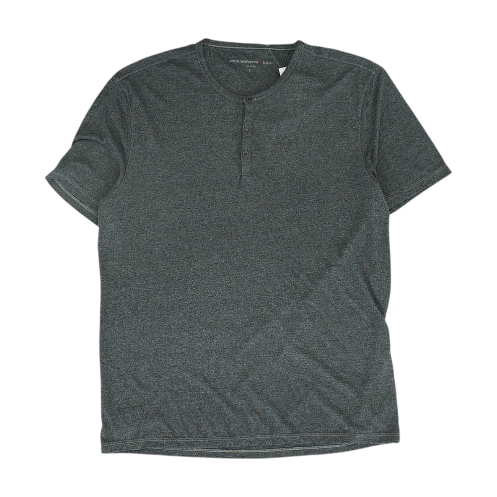 Gray Solid Henley T-Shirt