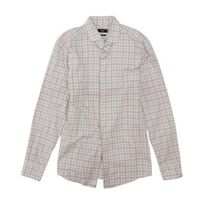 White Plaid Long Sleeve Button Down