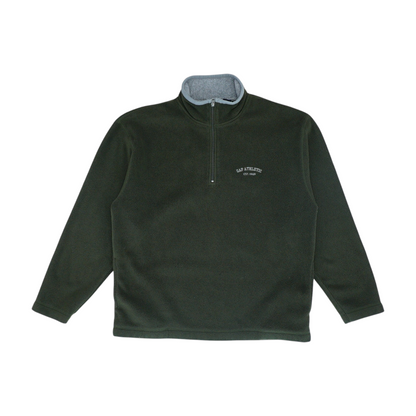 Green Solid 1/4 Zip Pullover