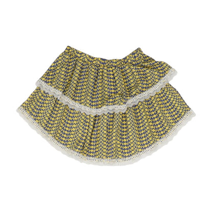 Yellow Geometric Mini Skirt