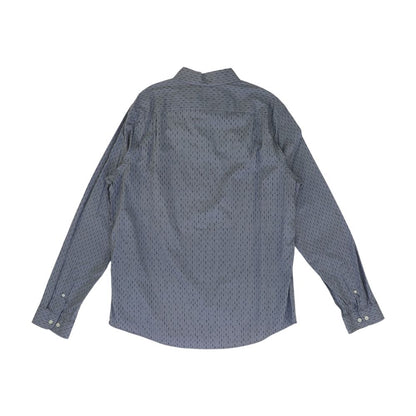 Gray Big & Tall Graphic Long Sleeve Button Down
