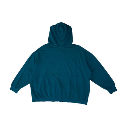 Teal Color Block Hoodie Pullover