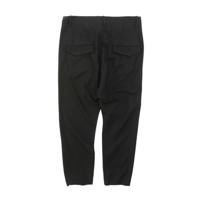 Black Solid Chino Capris