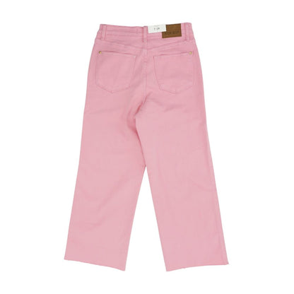 Pink High Rise Wide Leg Jeans