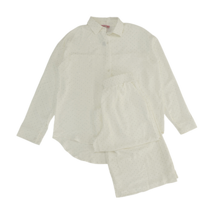 White Solid Pant Set