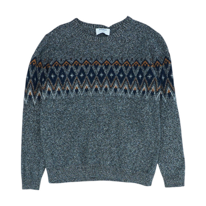 Gray Graphic Pullover Sweater
