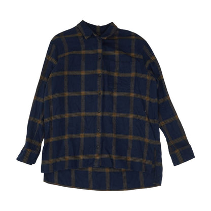 Navy Plaid Flannel Button Down