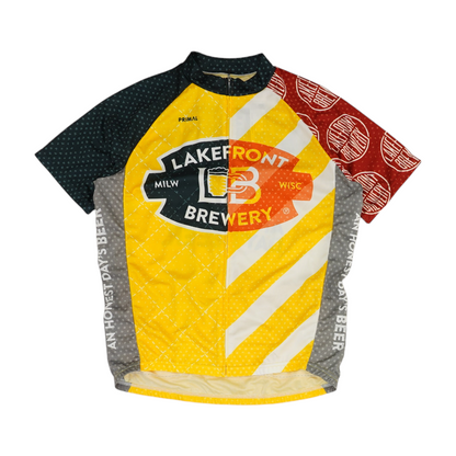 Men's Yellow Color Block Cycling Jersey