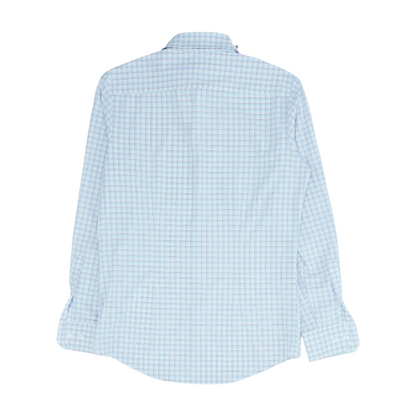 White Plaid Long Sleeve Button Down