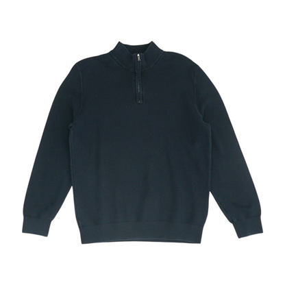 Navy Solid 1/4 Zip Sweater