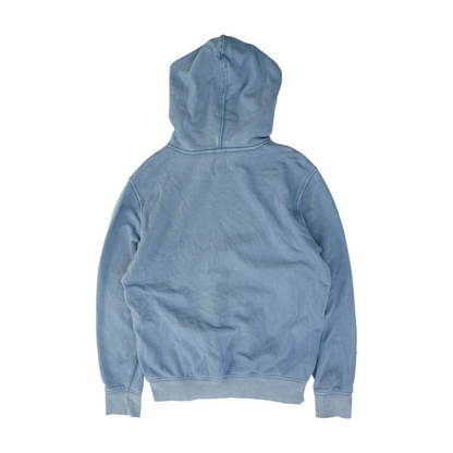Blue Solid Hoodie Pullover
