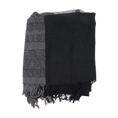 Gray Graphic Cashmere Blend Scarf