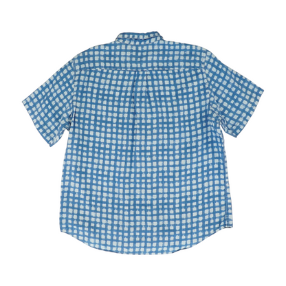 Blue Check Short Sleeve Button Down
