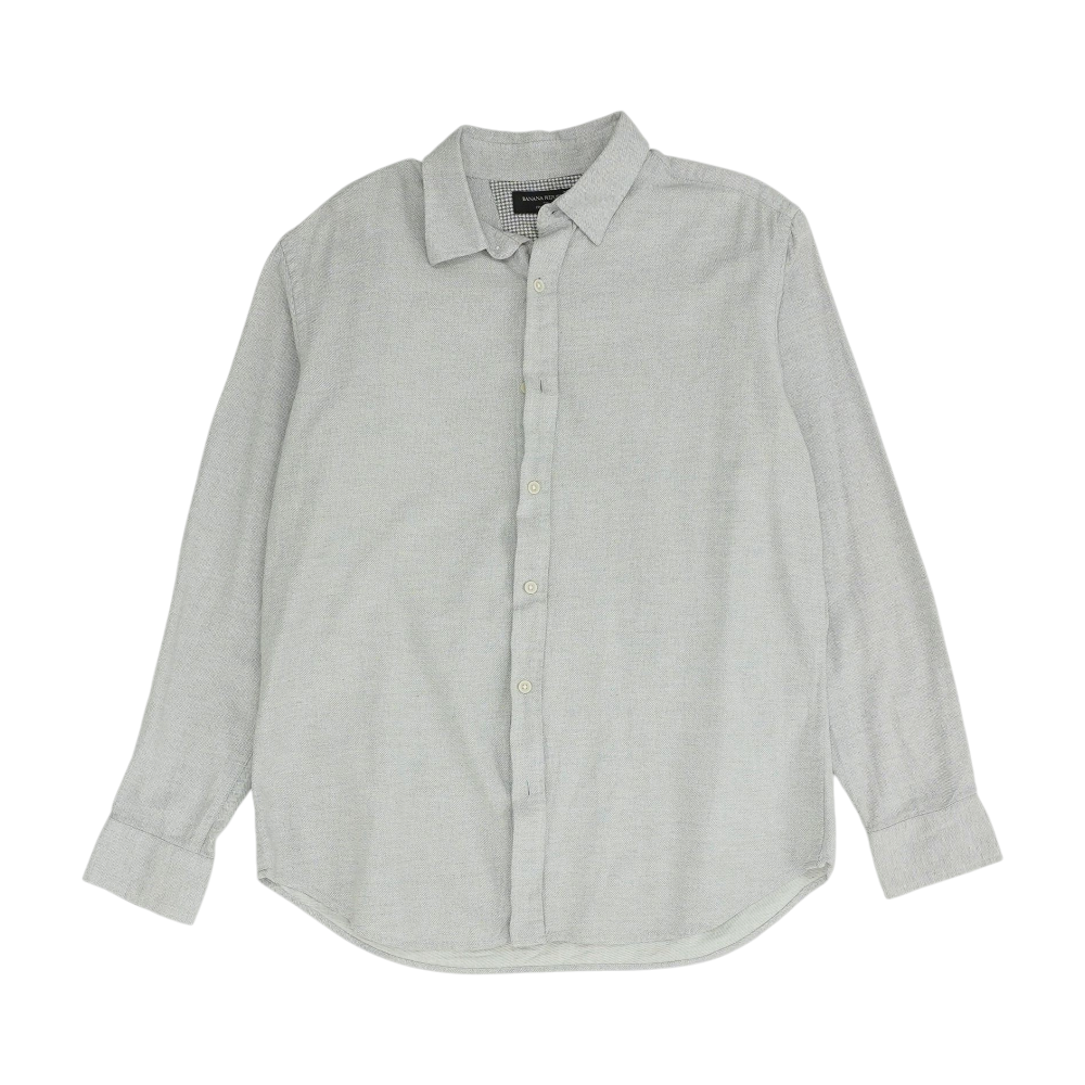 Gray Solid Long Sleeve Button Down
