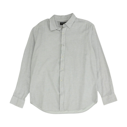 Gray Solid Long Sleeve Button Down