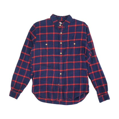 Navy Plaid Flannel Button Down