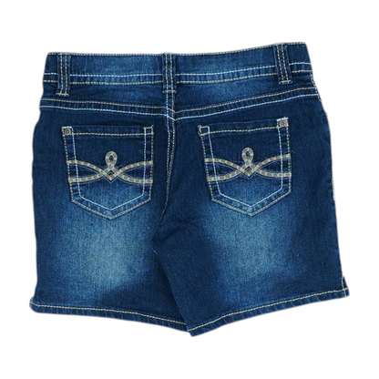 Blue Solid Denim Shorts