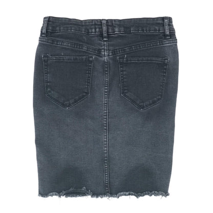 Black Solid Mini Skirt
