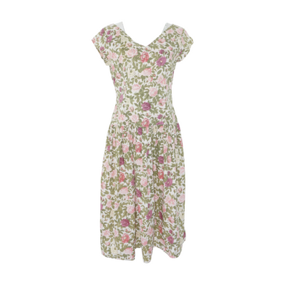 Pink Floral Midi Dress