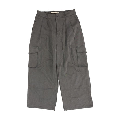 Gray Solid Cargo Pants