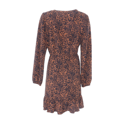 Brown Abstract Midi Dress