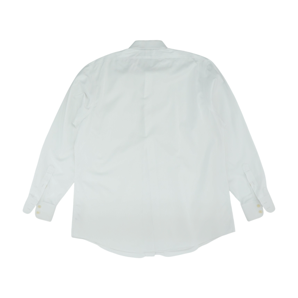 White Solid Long Sleeve Button Down