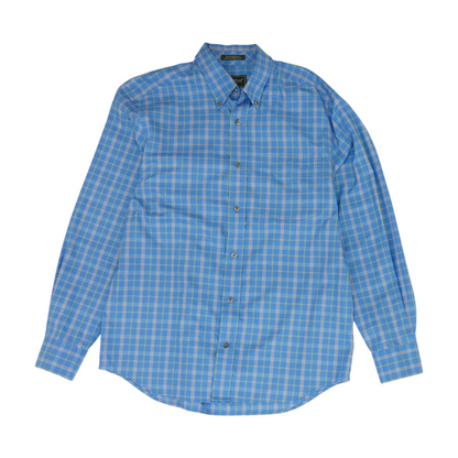 Blue Plaid Long Sleeve Button Down