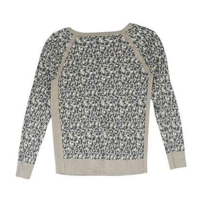 Beige Petite Animal Print Pullover Sweater