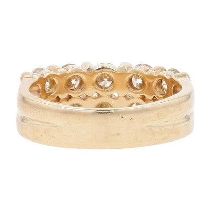 3 1/3 Ct 14K Gold Double Row Round Diamond Anniversary Ring
