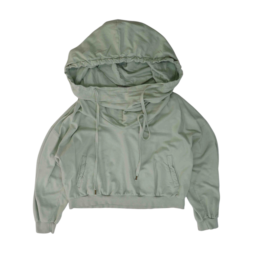 Green Solid Hoodie Pullover
