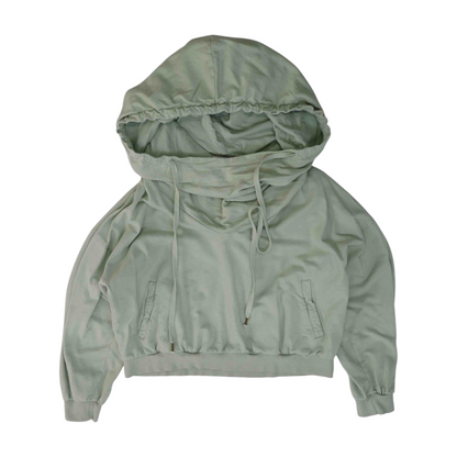 Green Solid Hoodie Pullover