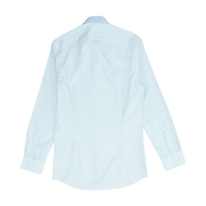 White Abstract Long Sleeve Button Down
