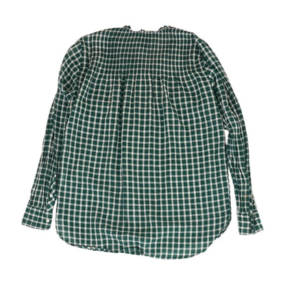 Green Check Long Sleeve Blouse