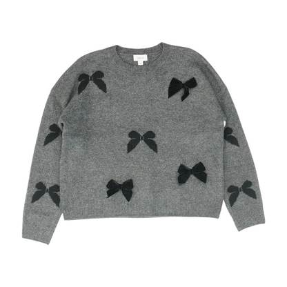 Gray Print Pullover Sweater