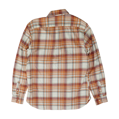 Orange Plaid Flannel Button Down