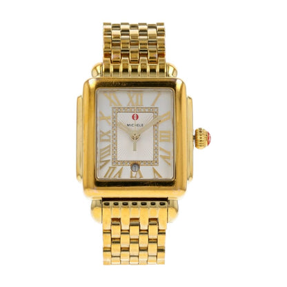 Women's Deco Madison Mid 18K Gold Plated Stainless Steel Diamond Dial Watch