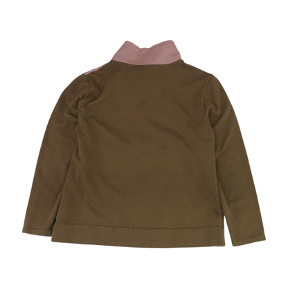 Khaki Color Block 1/4 Zip Pullover