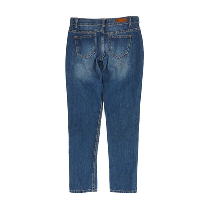 Blue Solid Low Rise Jeans