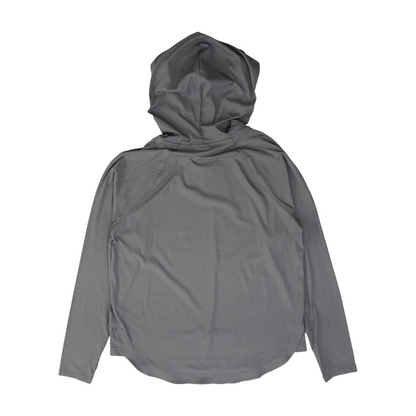 Gray Solid Hoodie Pullover