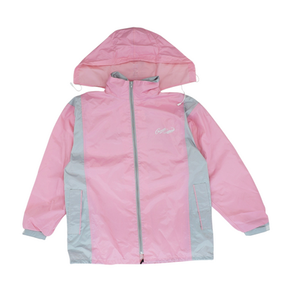 Pink Color Block Rain Jacket