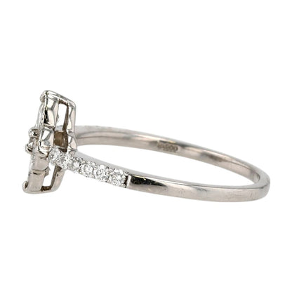 .75 ct Platinum Bezel Set Round Diamond Clover Band