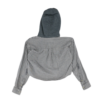 Gray Plaid Flannel Button Down