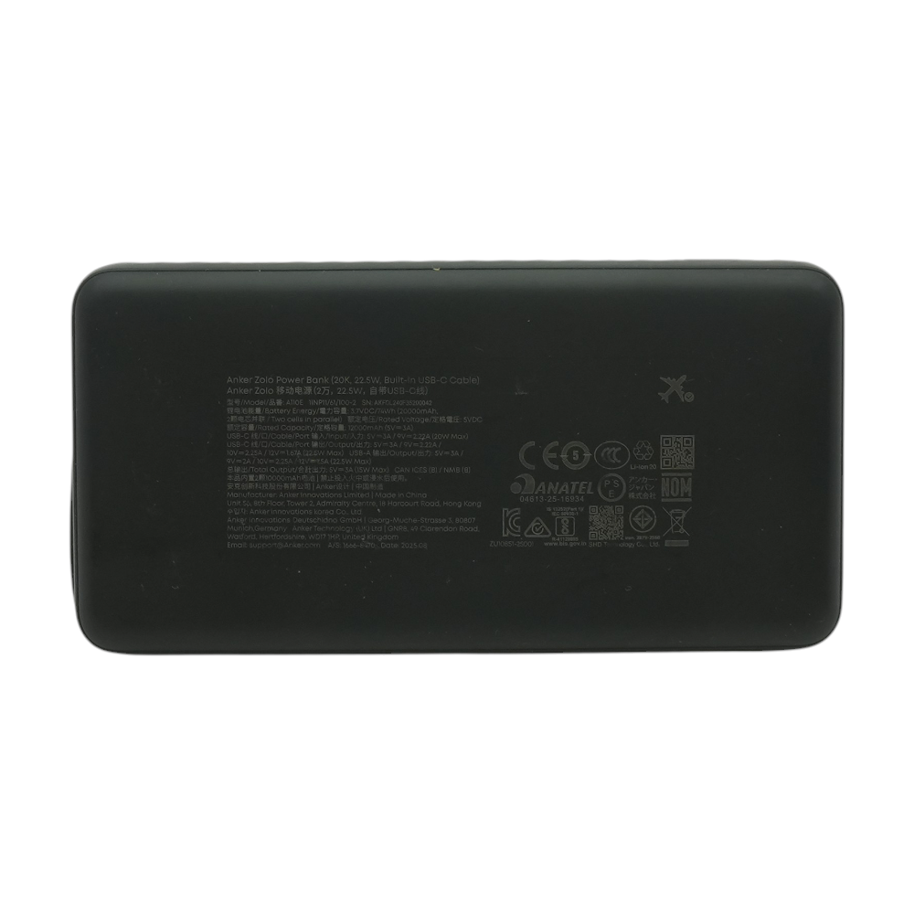 Zolo 20K 22.5W Power Bank With Built-in USB-C Cable