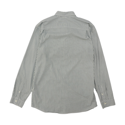 Green Tall Striped Long Sleeve Button Down