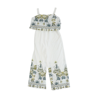 White Tropical Jumpsuit