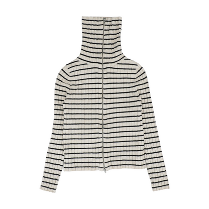 Universal Thread Beige Striped Cardigan Sweater – Image 1